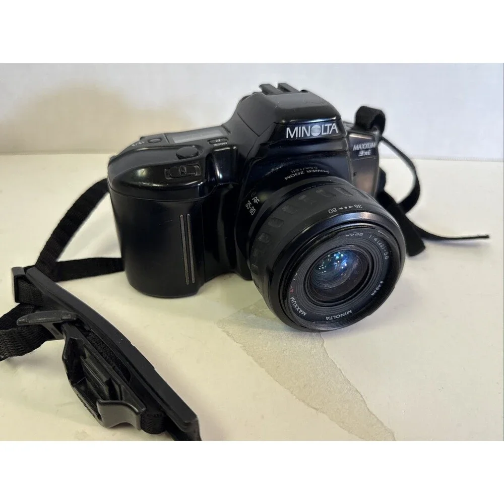 Vtg Minolta Maxxum 3xi W/Minolta AF 35-80 Power Zoom 0.5m/1.6ft Lens Not Tested